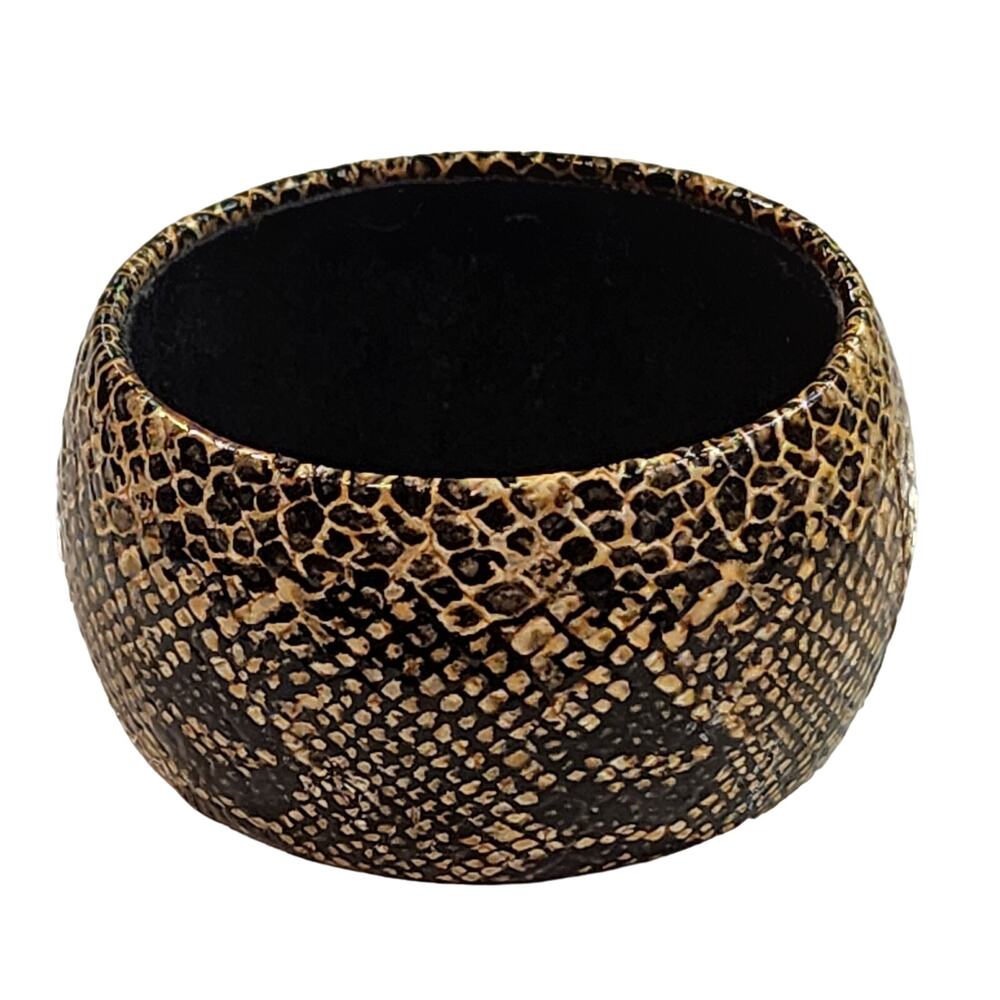 Womens Python Snake Print Wide Cuff Bangle Statem… - image 1